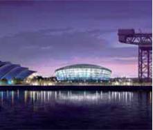 The SSE Hydro exterior at night